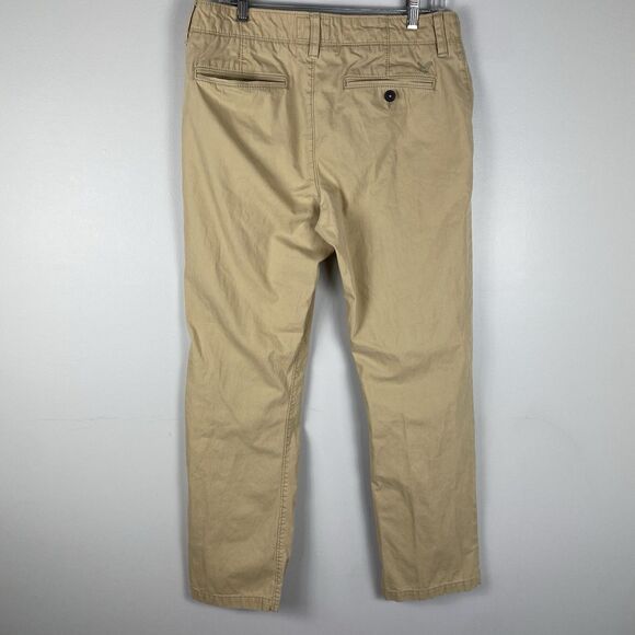 American Eagle Pants Mens 32x32 Tan Beige Original Straight Chino Khakis Preppy - Picture 2 of 7